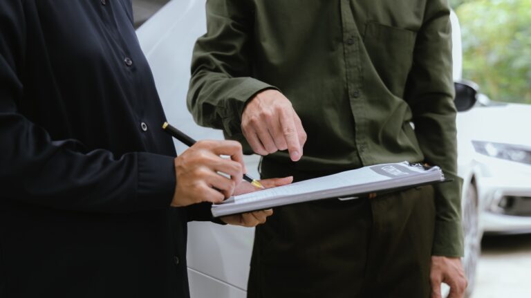 lawyer is reviewing a traffic accident claim