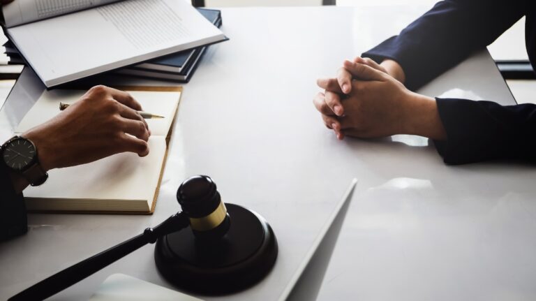 lawyer consulting client